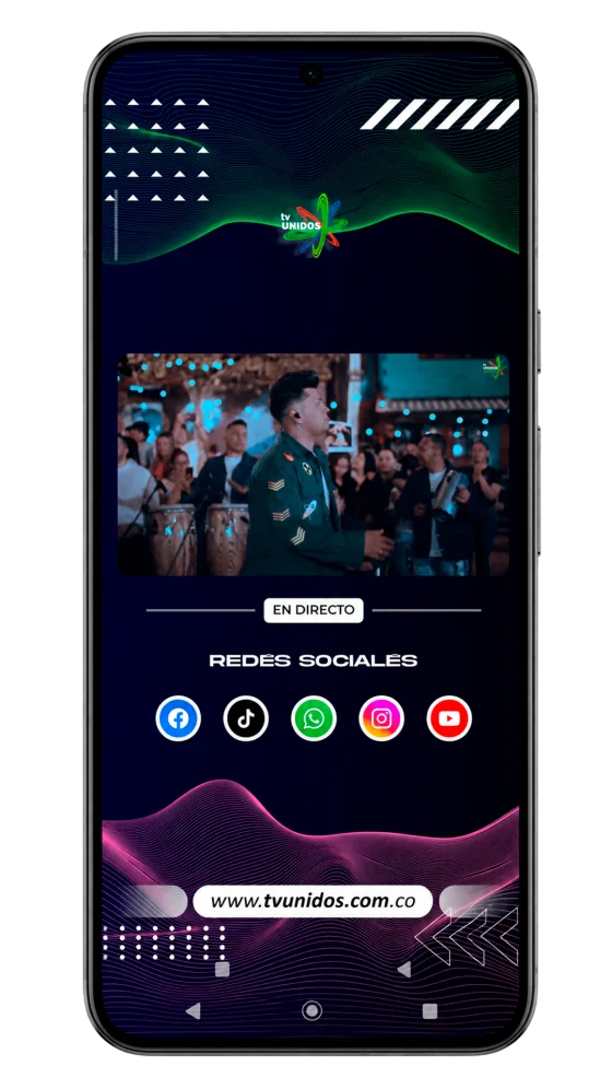 Aplicación Android de TV Unidos desarrollada por Voces Para Tu MARCA