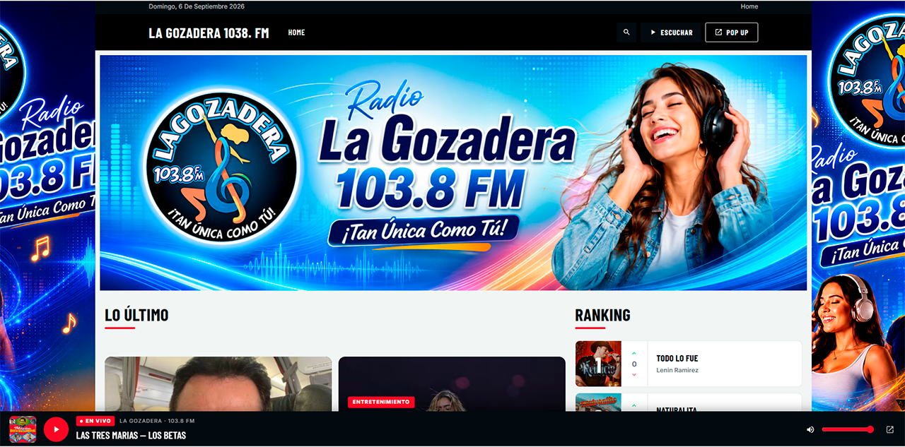 Página web de La Gozadera 103.8 FM