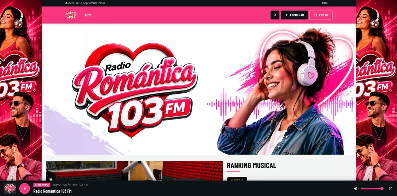 Página web de Radio Romántica 103 FM